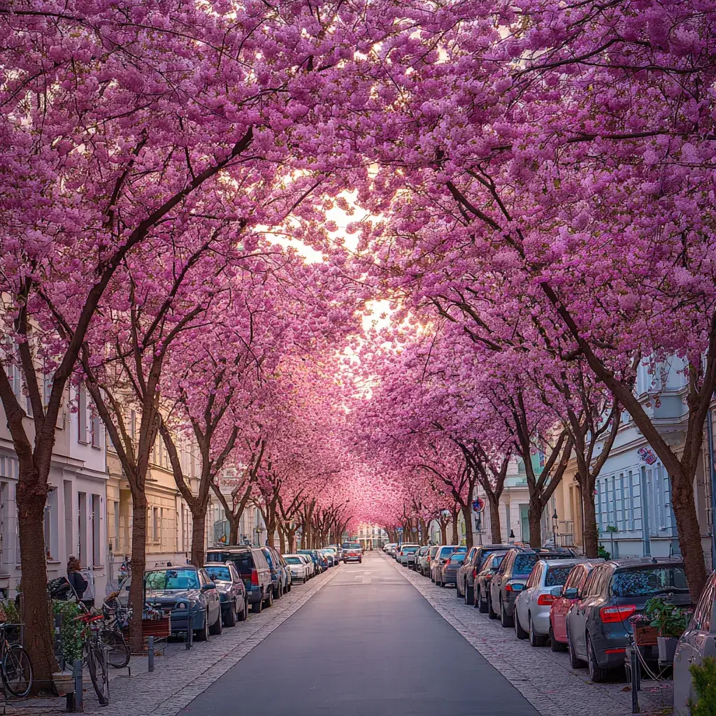 Cherry blossoms in bloom in Berlin