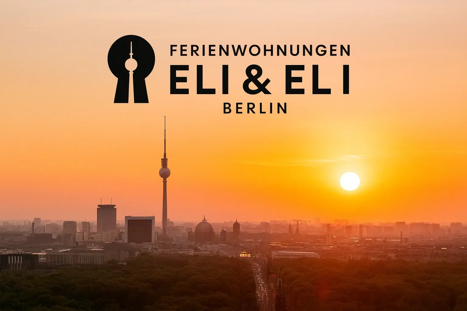 Berlin skyline at sunset